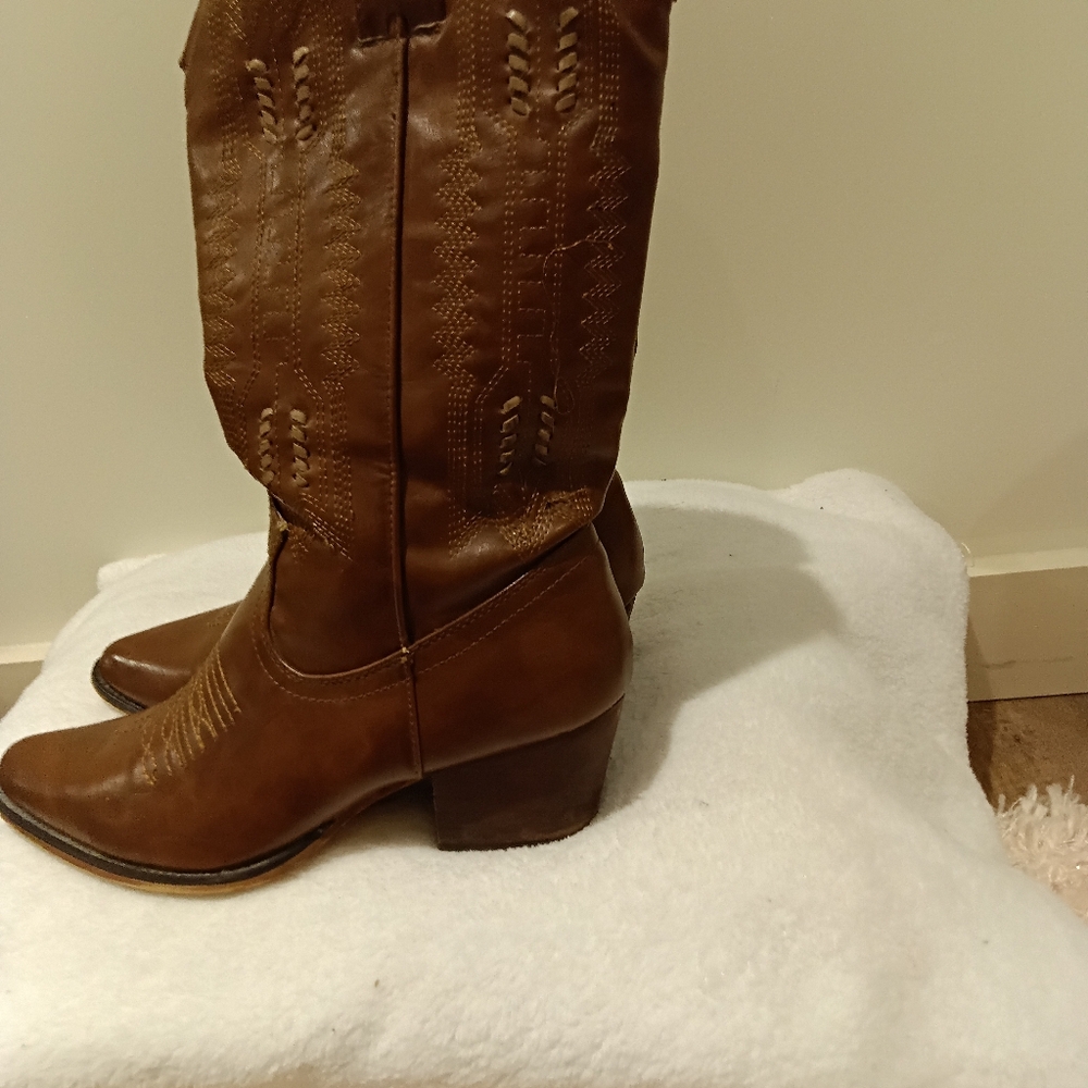 Brown Leather Western Boots